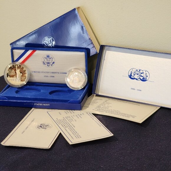 1986 US Mint Proof Liberty 2 Coin Set - Picture 5 of 15